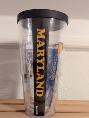 Tervis Maryland State Flag Tumbler 24 Oz Black Lid  NEW